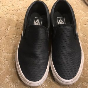 Black leather vans